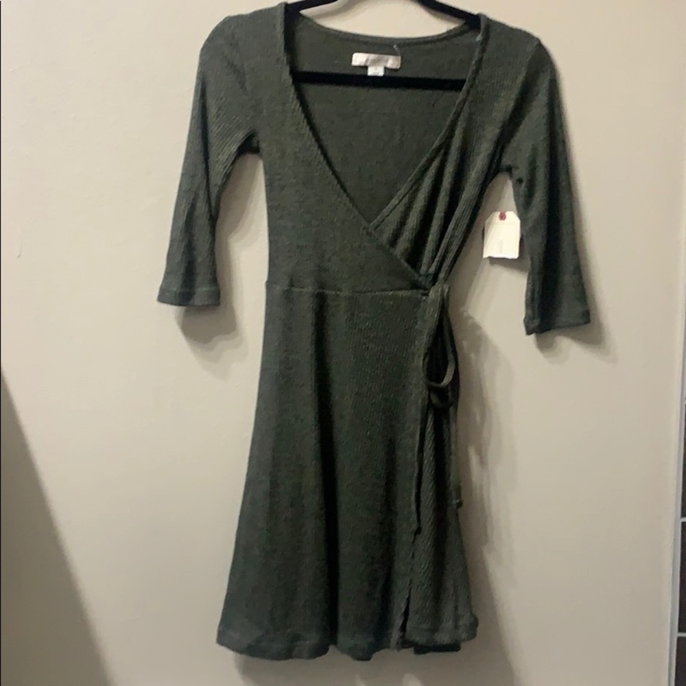 Ribbed wrap dress